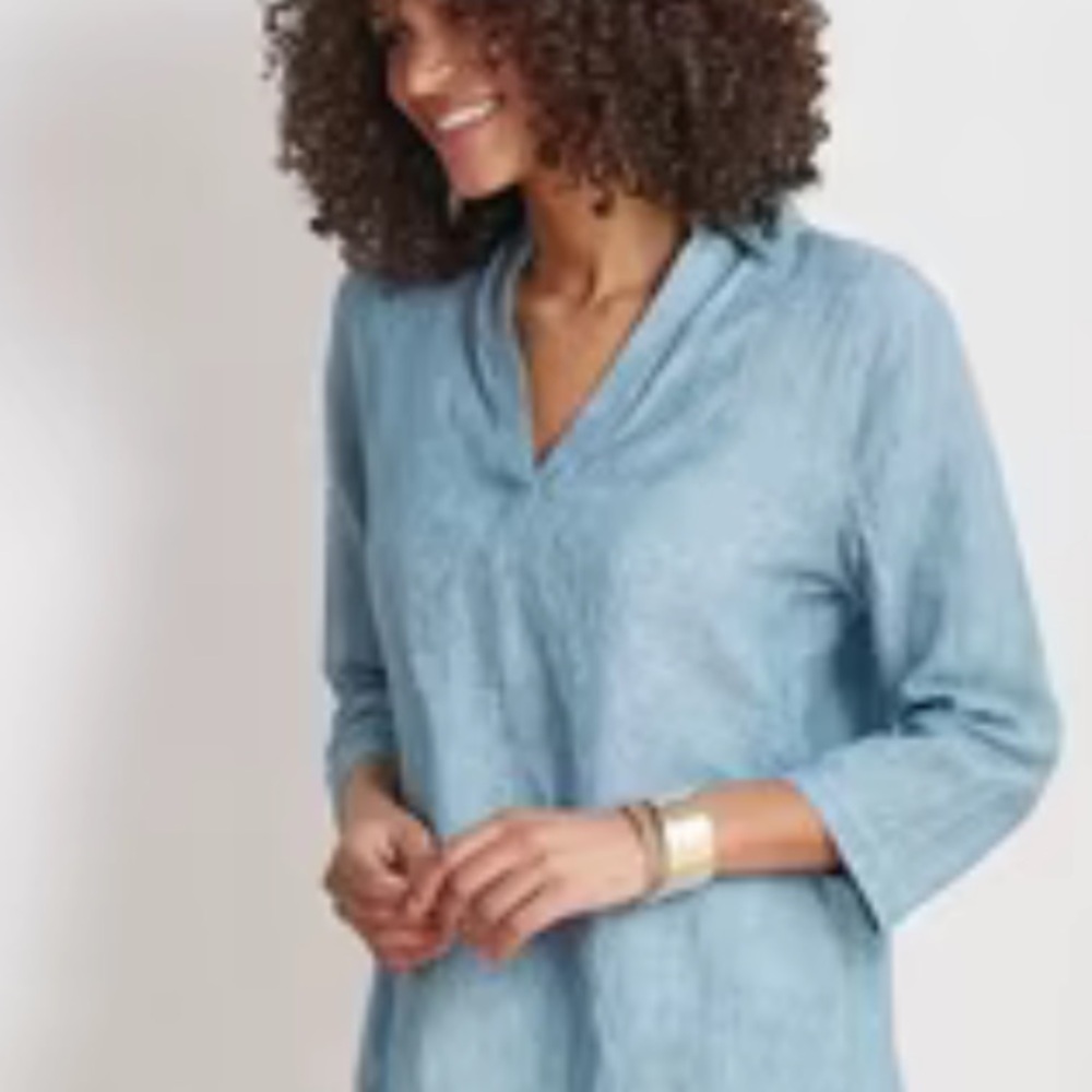 Loro Piana Linen Tunic Blouse - Picture 2 of 14